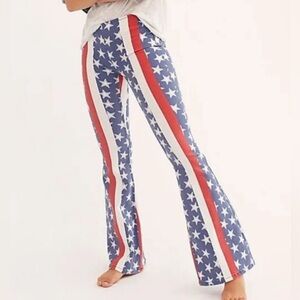 Free People Stars Stripes Penny Flare Jeans